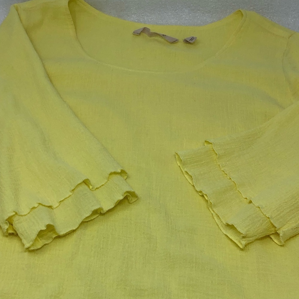 Soft Surroundings Siesta Key Tunic Top Size Medium Yellow Gauze Cotton - Picture 10 of 11